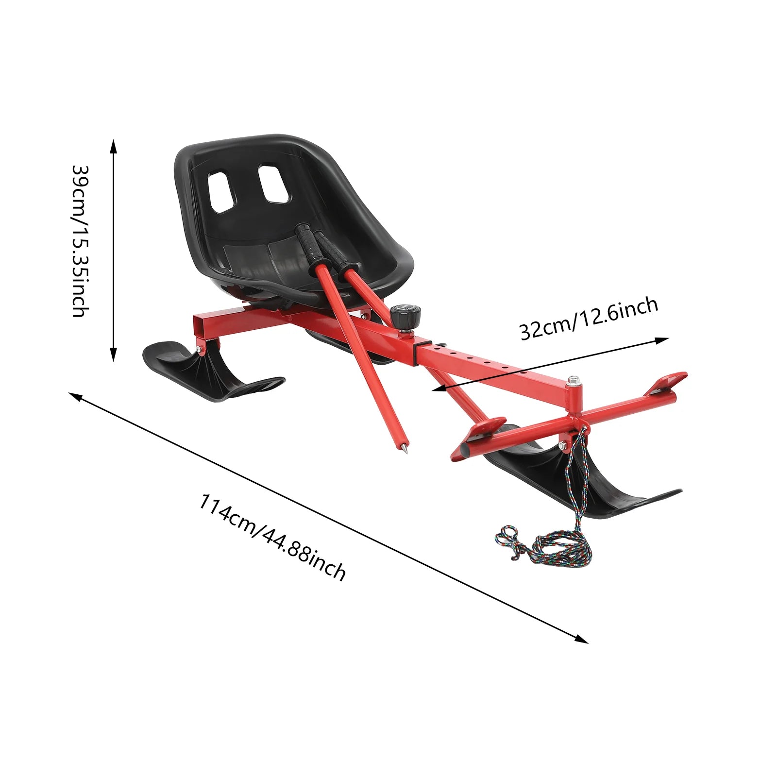 Snow Racer PE Triangular Ski Scooter – Red & Black, Ages 3+