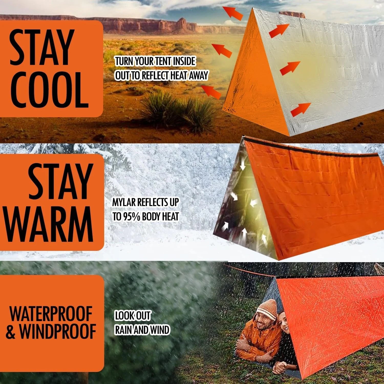 2-Person Waterproof Emergency Tent – Portable Camping Shelter