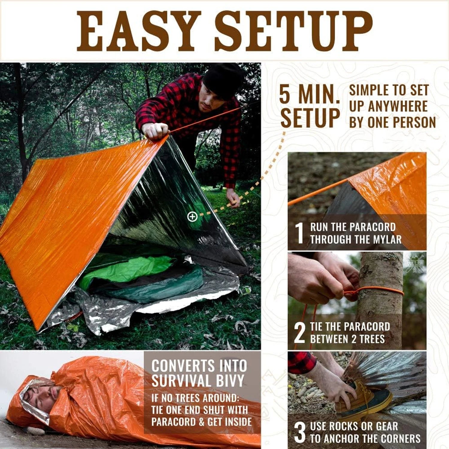 2-Person Waterproof Emergency Tent – Portable Camping Shelter