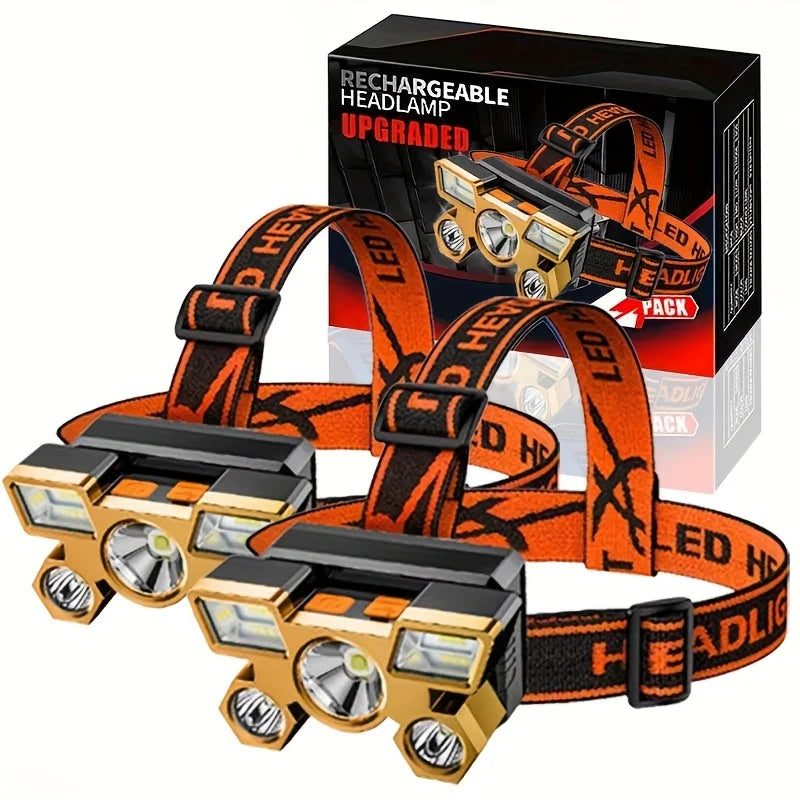Rechargeable 5-LED Headlamp – USB Outdoor Camping & Cycling Light
