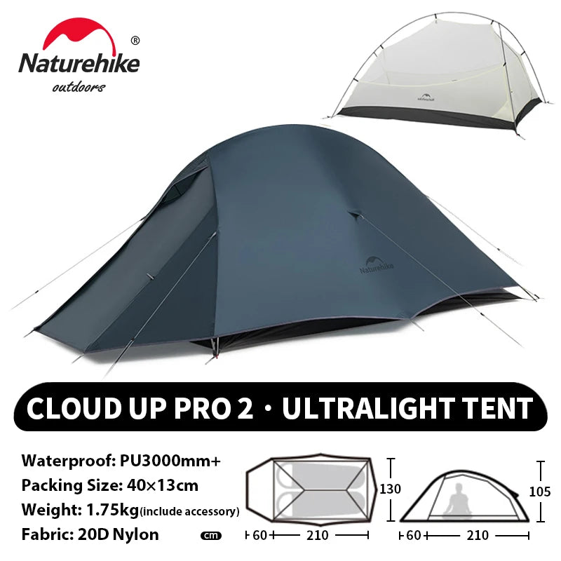 Naturehike 2-Person Waterproof Trekking Tent – Lightweight 3-Season Outdoor Shelter