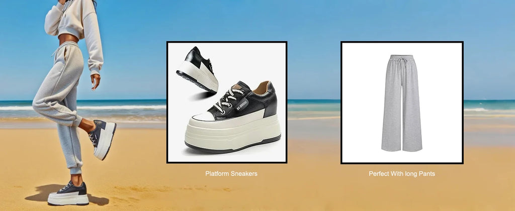 9cm Platform Leather Sneakers – Women’s Casual Vulcanized Shoes