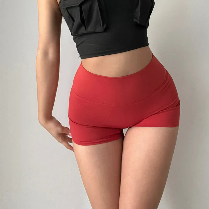 GymHUB High-Waist Hip-Lifting Yoga Shorts – 3/4 Quick-Dry Pants