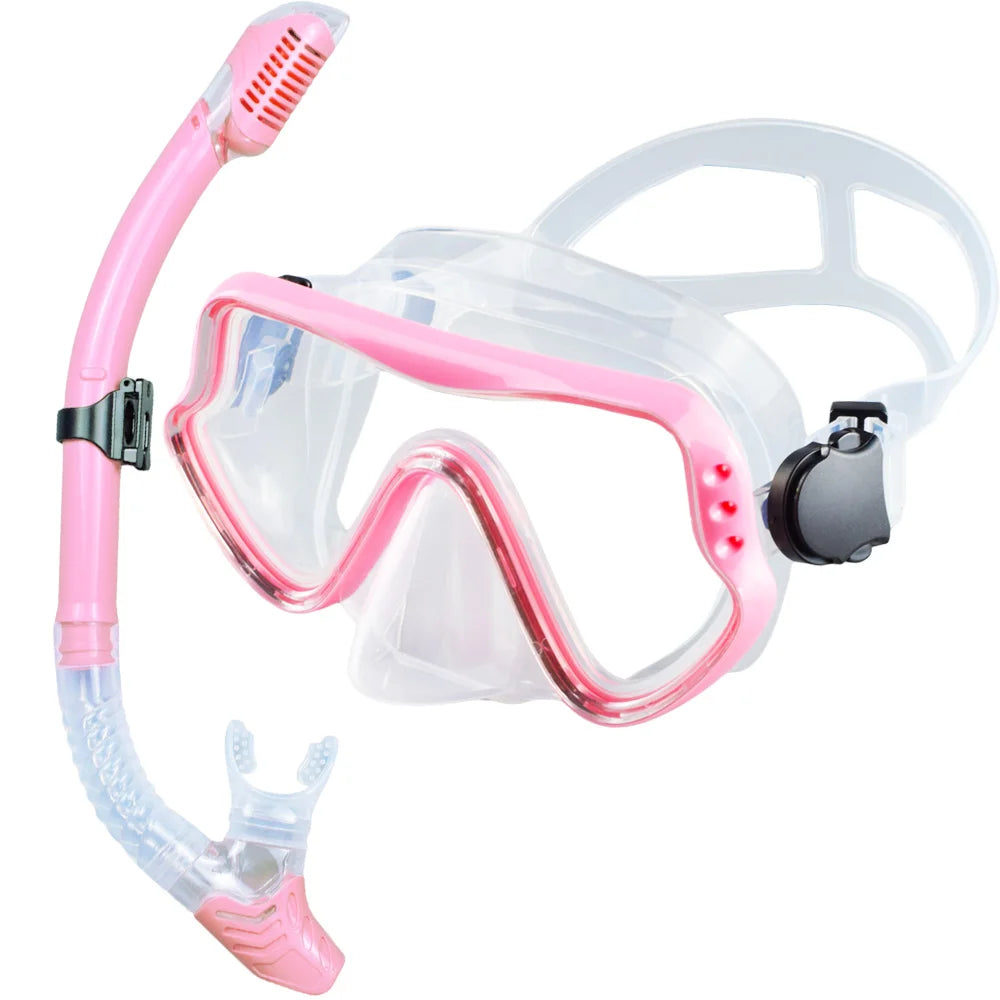 Dry Snorkel Set with Panoramic Mask – Professional Diving Gear for Adults