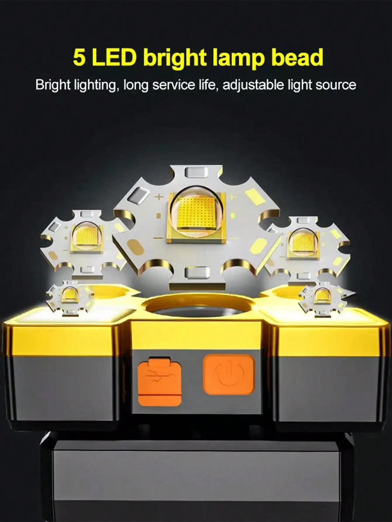 Rechargeable 5-LED Headlamp – USB Outdoor Camping & Cycling Light