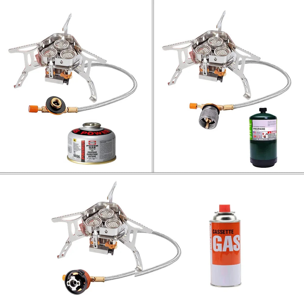 3-Head Gas Stove – 5800W Folding Camping Burner