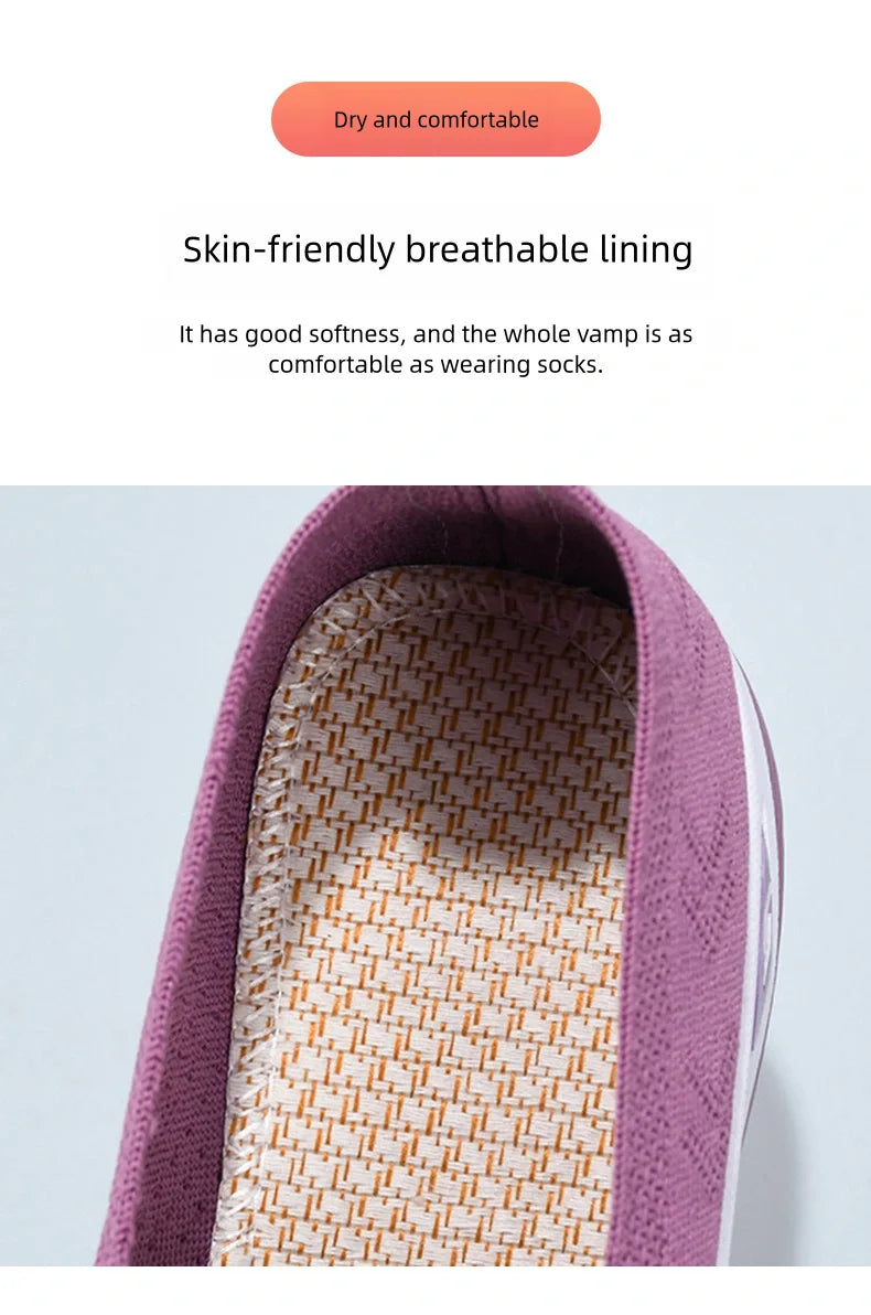 Women’s Solid Color Breathable Sneakers – Low-Top Casual Shoes