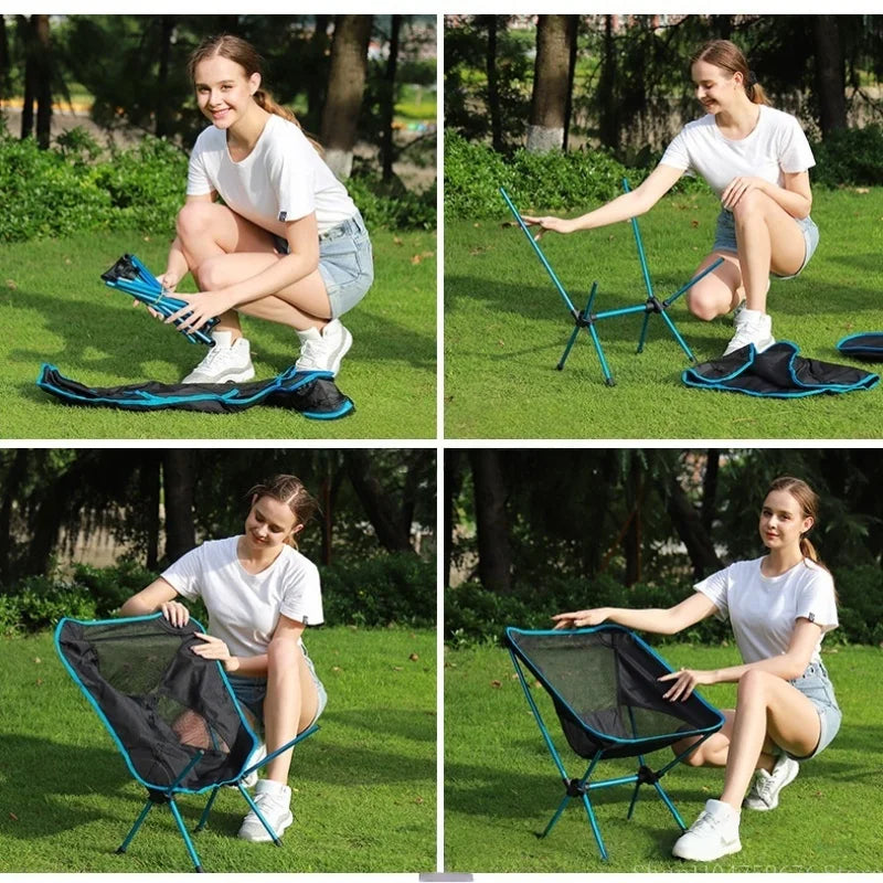 Ultra-Light Foldable Outdoor Chair – Aluminum Alloy Moon Chair