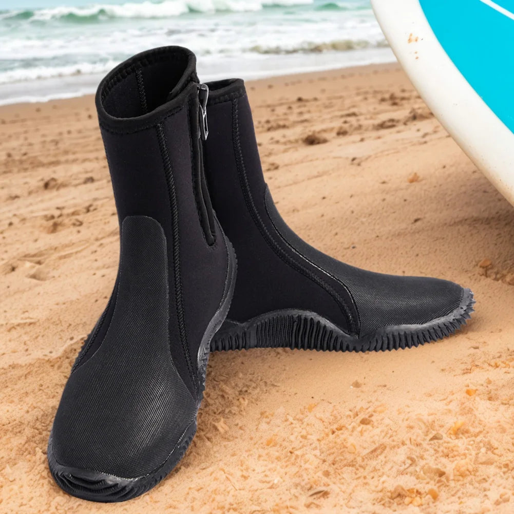 5mm Neoprene Zipper Dive Boots – Anti-Slip Water Sports Footwear