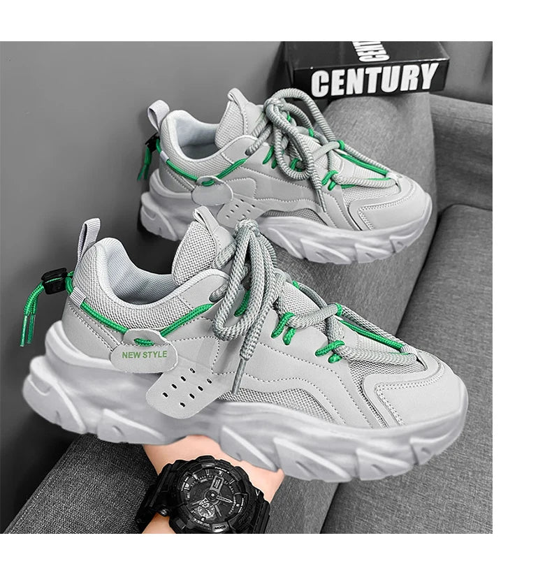 Men’s Breathable Thick-Soled Sneakers – Comfortable Casual & Running Shoes