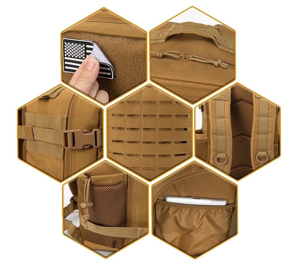 25L Tactical MOLLE Backpack – Outdoor, EDC & Hiking Rucksack