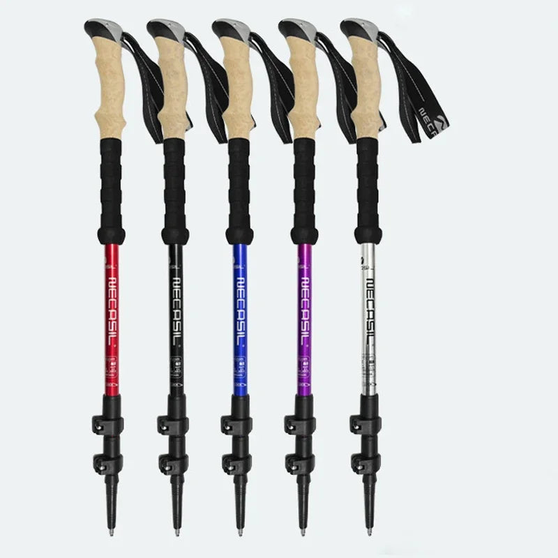 2PCS Ultralight Telescopic Trekking Poles – Adjustable Aluminum Hiking Sticks