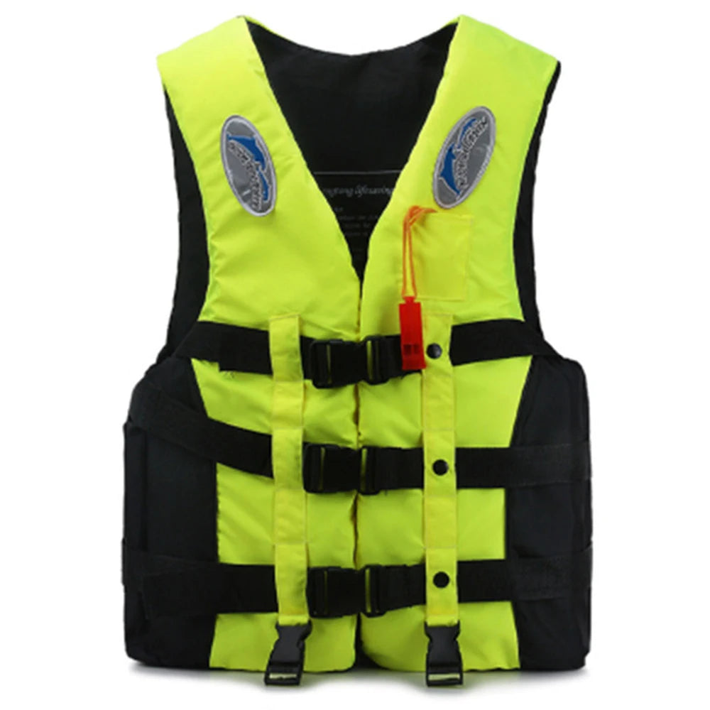 Adjustable Adult & Kids Swimming Life Jacket – Safety Vest with Whistle