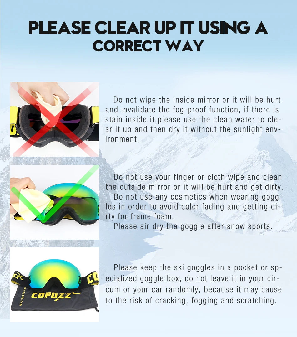 UV400 Ski Goggles – Anti-Fog Snowboard & Ski Eyewear