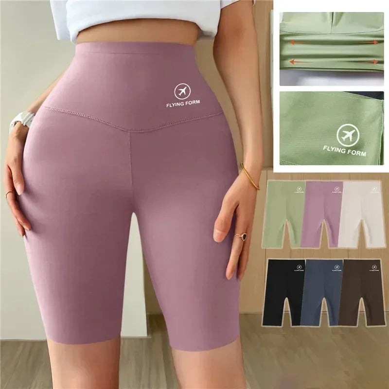Women’s High-Waist Sports Shorts – Cycling, Jogging & Gym