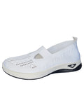 Women’s Solid Color Breathable Sneakers – Low-Top Casual Shoes