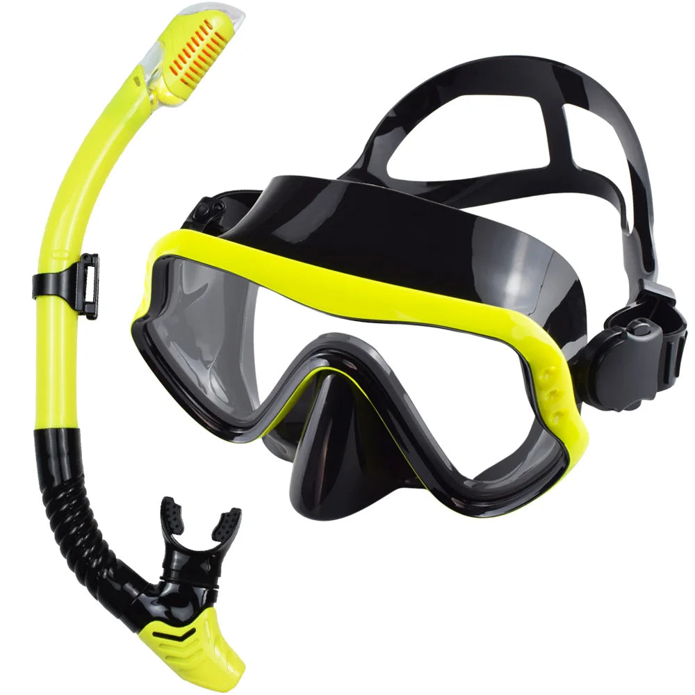 Dry Snorkel Set with Panoramic Mask – Professional Diving Gear for Adults