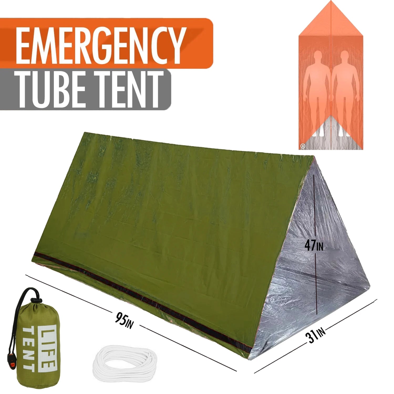 2-Person Waterproof Emergency Tent – Portable Camping Shelter