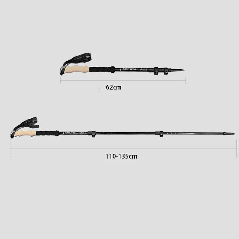 2PCS Ultralight Telescopic Trekking Poles – Adjustable Aluminum Hiking Sticks
