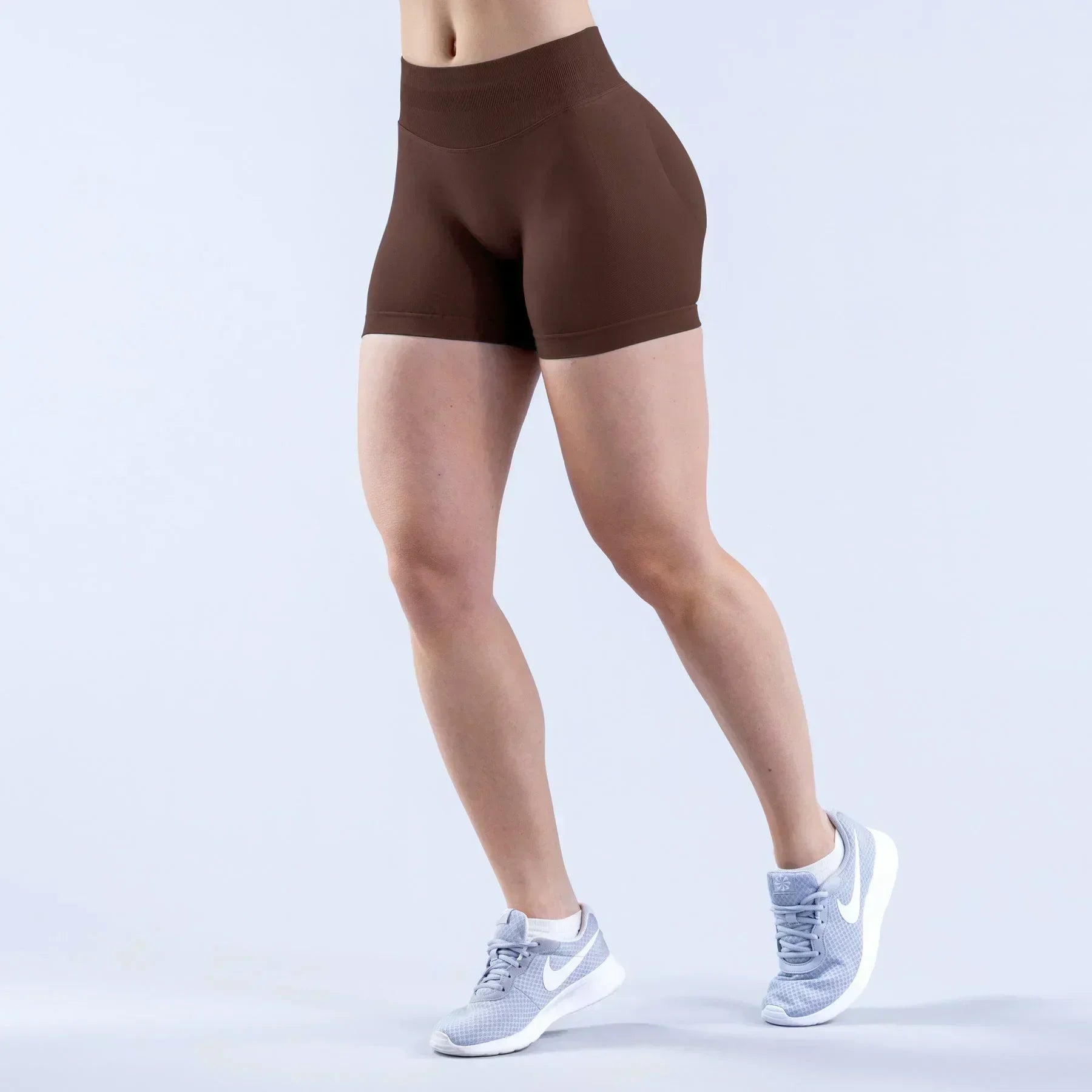 High-Waist Summer Yoga Shorts – Solid Color Fitness Leggings