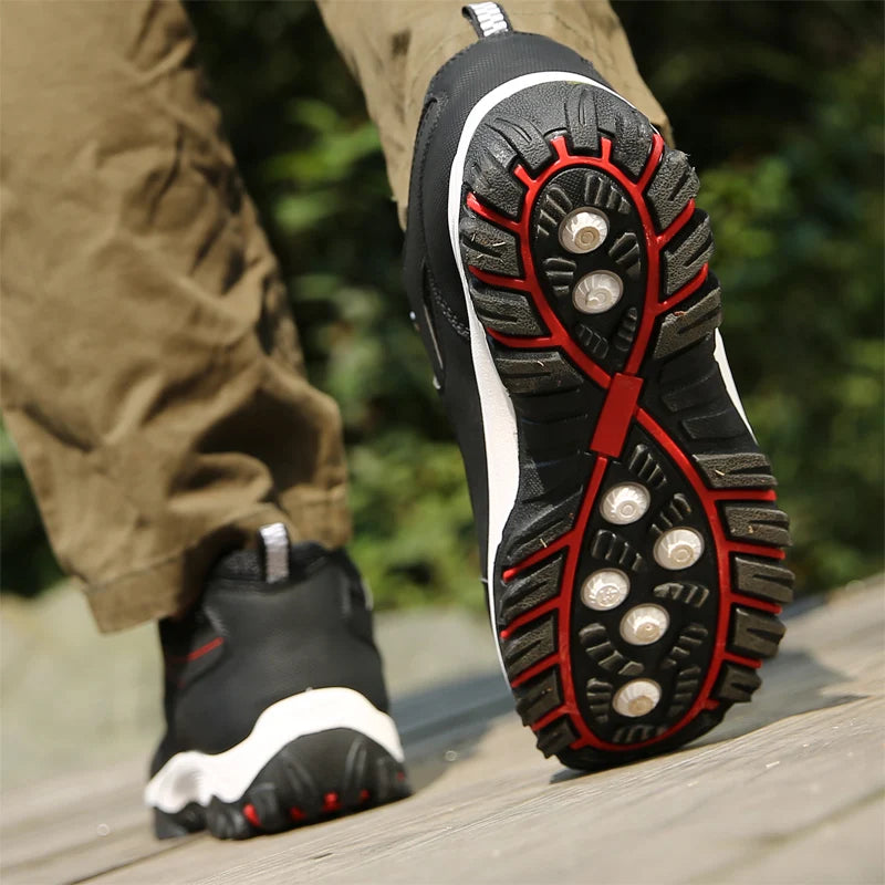 Men’s Leather Casual Sneakers – Lightweight Walking Shoes