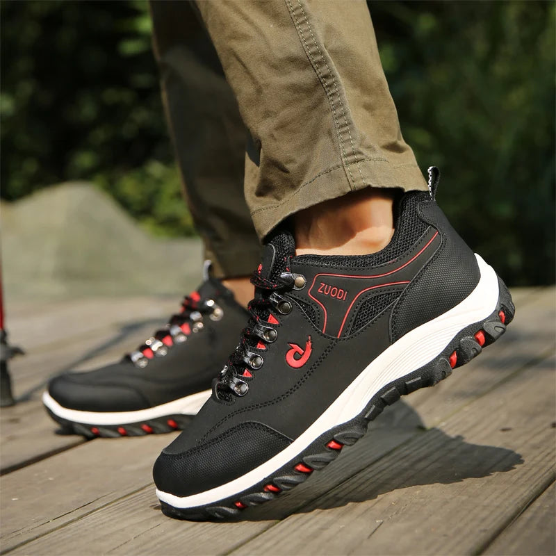 Men’s Leather Casual Sneakers – Lightweight Walking Shoes