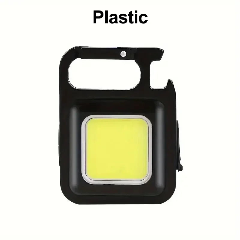 Portable COB LED Keychain Flashlight – USB Rechargeable Mini Aluminum Work Light