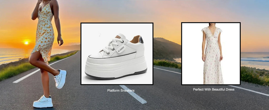 9cm Platform Leather Sneakers – Women’s Casual Vulcanized Shoes
