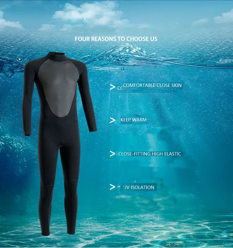 3mm Neoprene Wetsuit – Men’s Full Diving & Surfing Suit