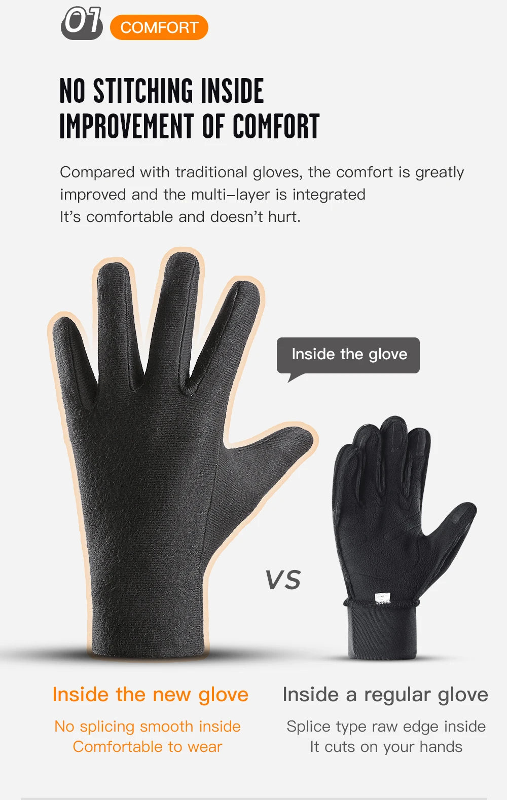 3M Black Winter Gloves – Waterproof & Touchscreen Outdoor Sports Gloves