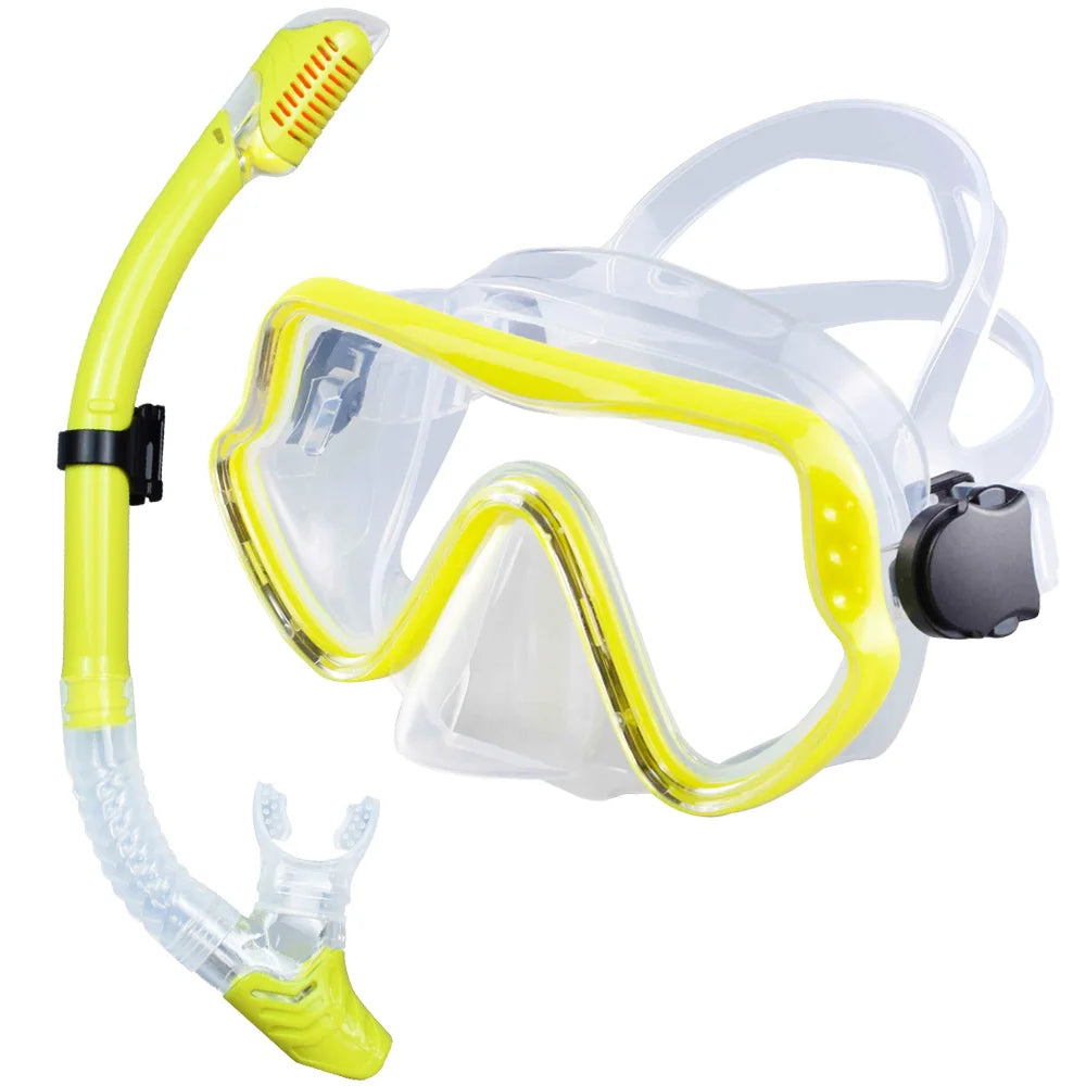 Dry Snorkel Set with Panoramic Mask – Professional Diving Gear for Adults