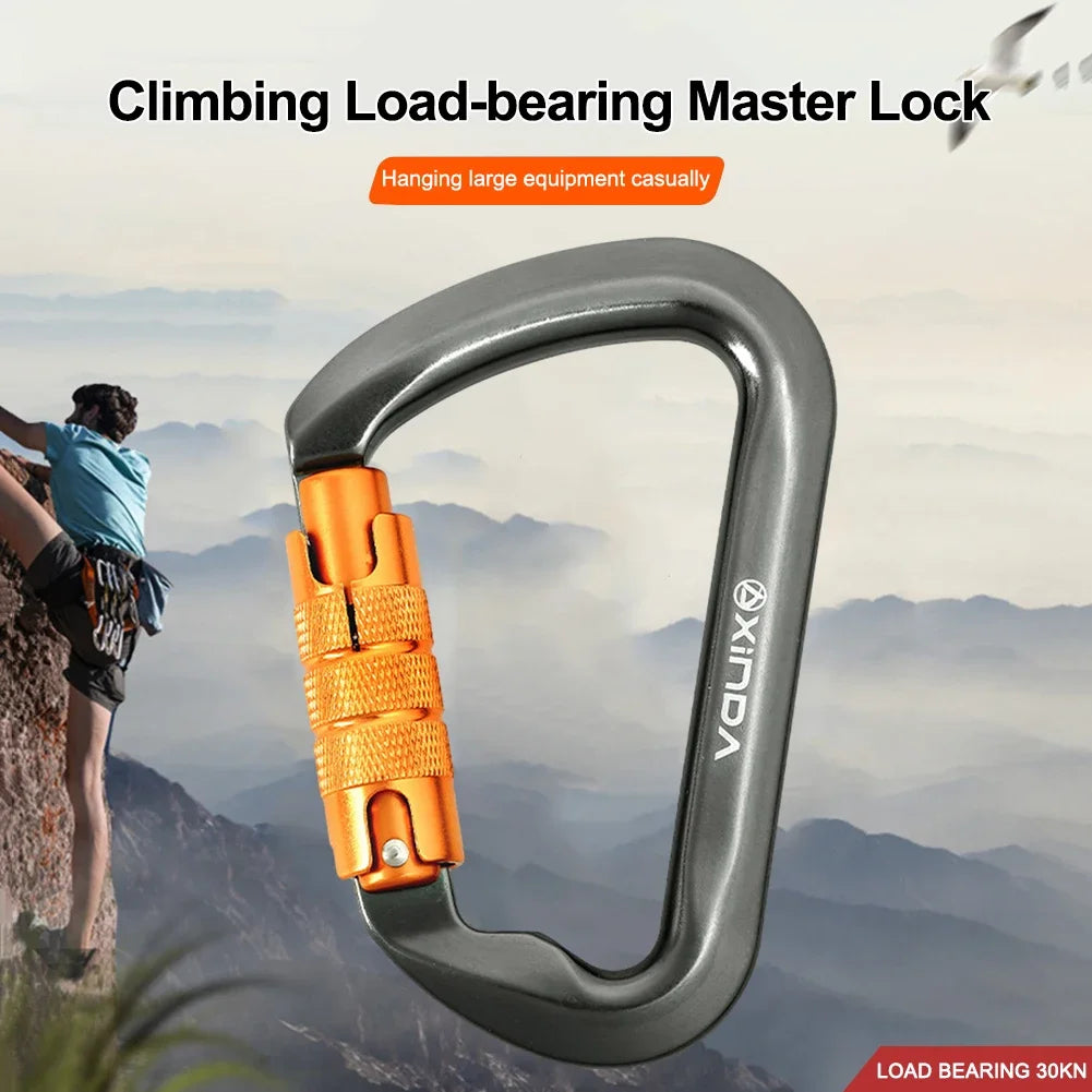 30kN Locking Carabiner – Heavy-Duty D-Shaped Climbing Carabiner