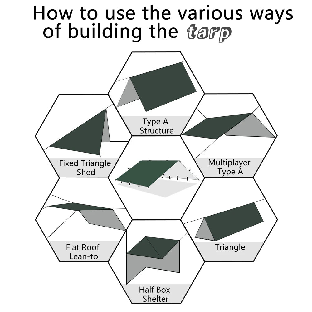 Waterproof Tent Tarp – Lightweight Outdoor Camping Sun Shelter