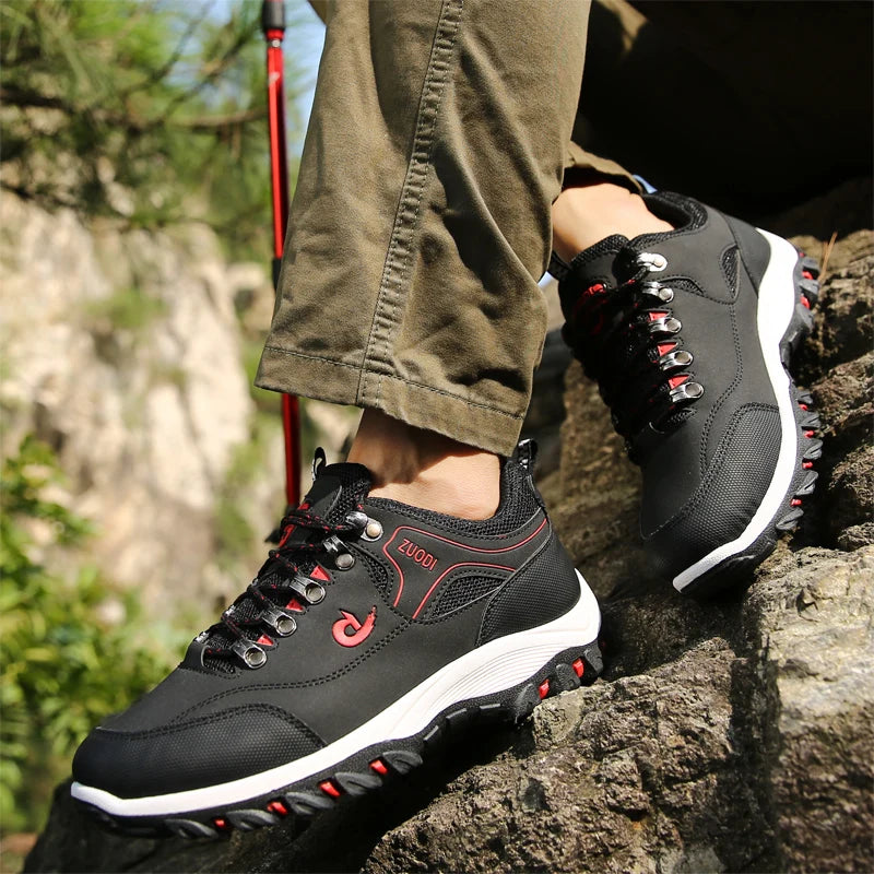 Men’s Leather Casual Sneakers – Lightweight Walking Shoes