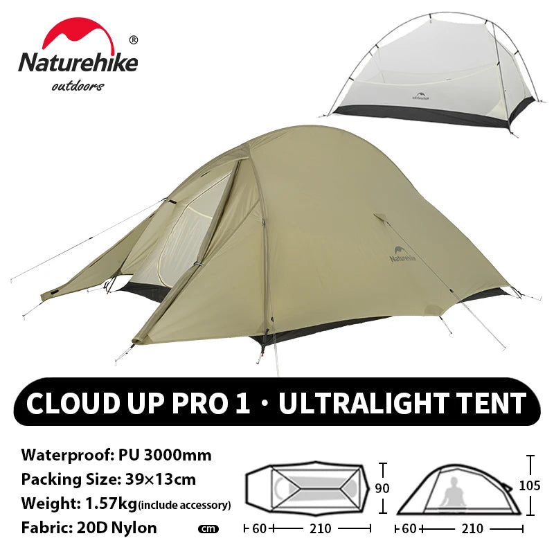 Naturehike 2-Person Waterproof Trekking Tent – Lightweight 3-Season Outdoor Shelter