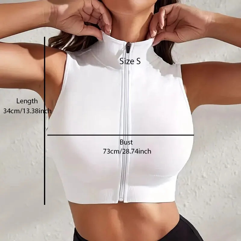 Women’s 2-Piece Yoga Set – Breathable Zipper Fitness Vest & Shorts