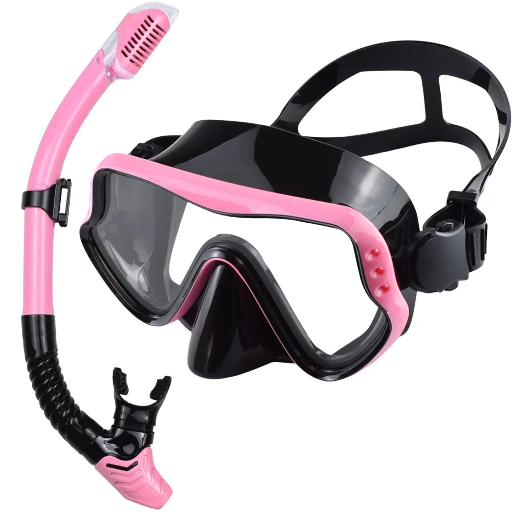 Dry Snorkel Set with Panoramic Mask – Professional Diving Gear for Adults