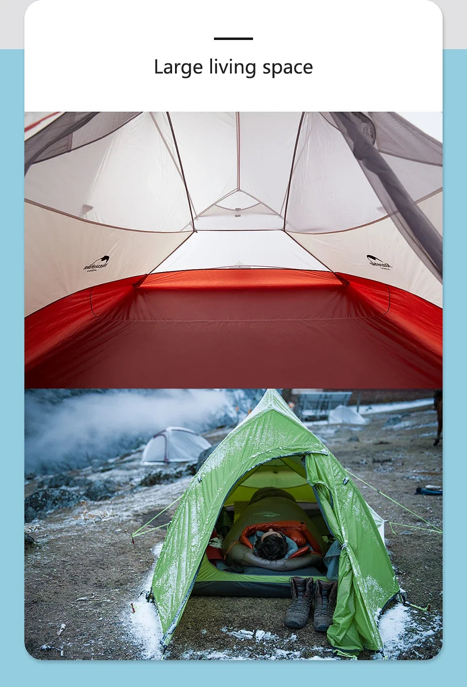 Naturehike 2-Person Waterproof Trekking Tent – Lightweight 3-Season Outdoor Shelter