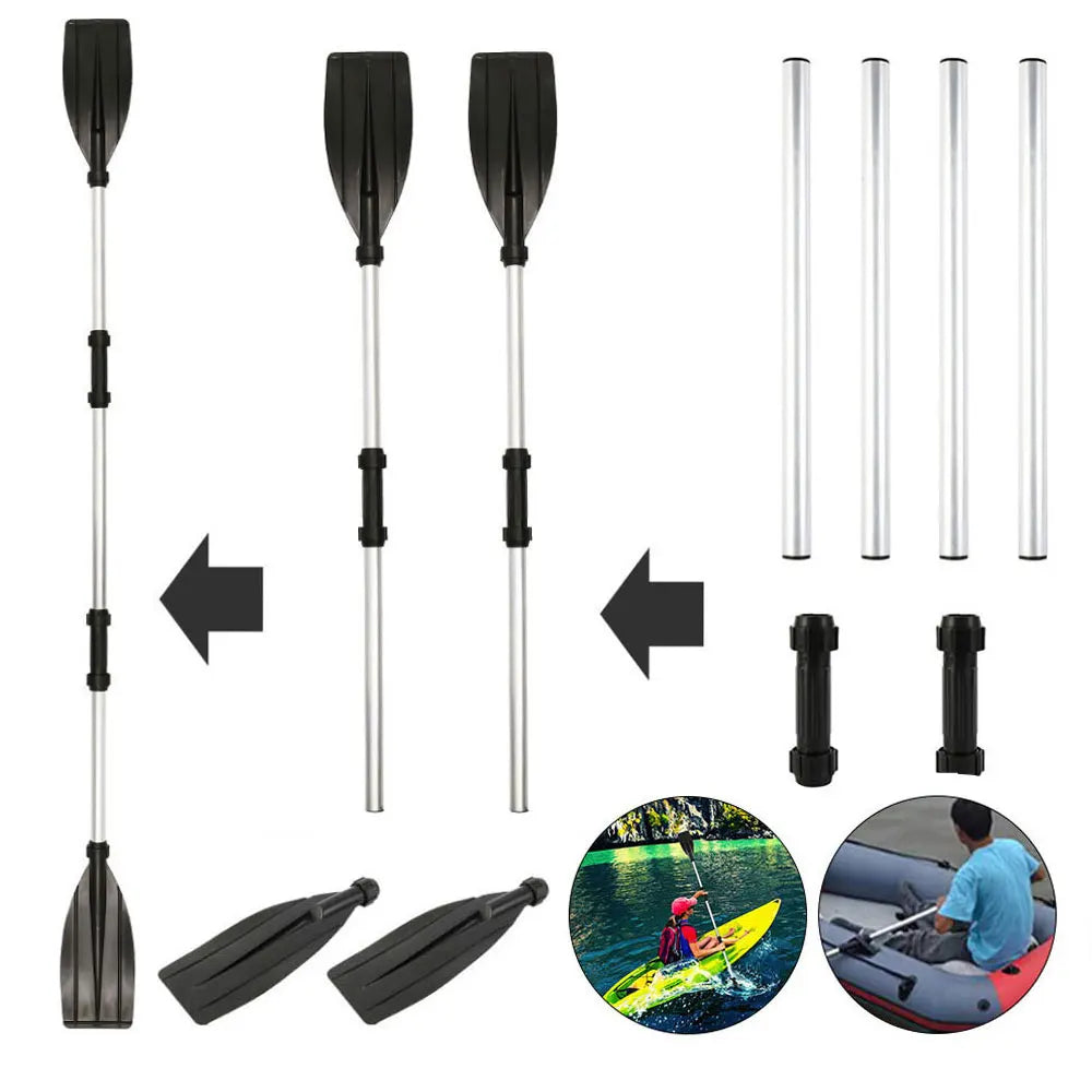 1 Pair Adjustable Aluminium Kayak Paddles – Detachable & Portable