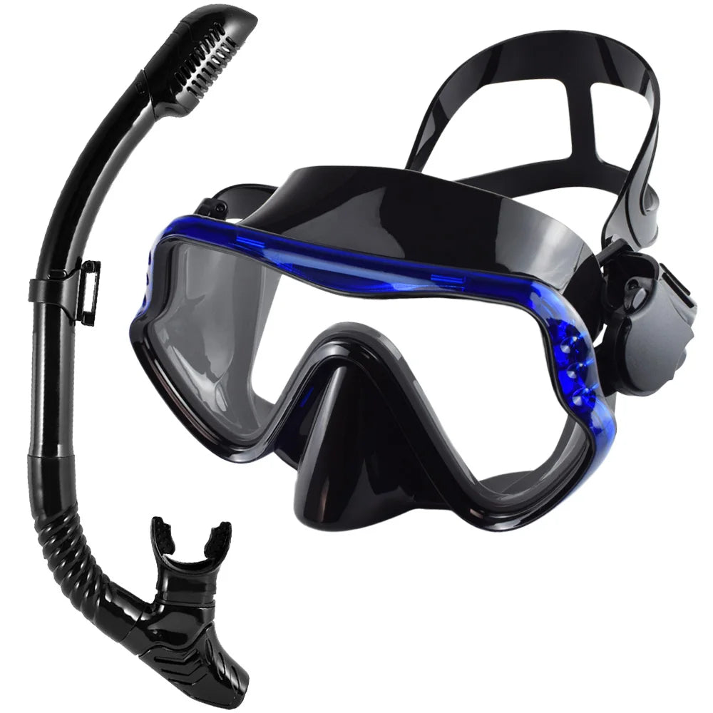 Dry Snorkel Set with Panoramic Mask – Professional Diving Gear for Adults