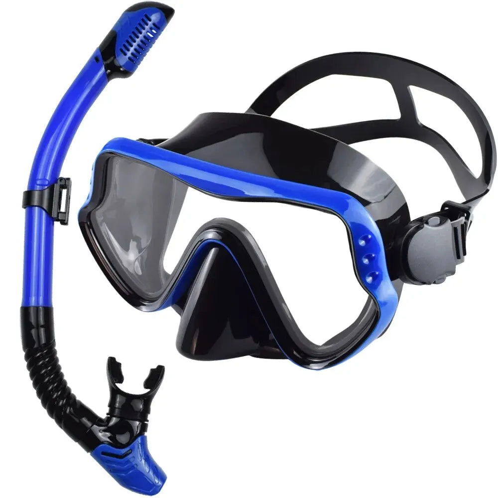 Dry Snorkel Set with Panoramic Mask – Professional Diving Gear for Adults