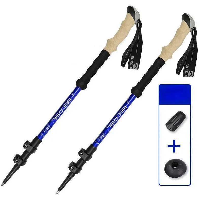 2PCS Ultralight Telescopic Trekking Poles – Adjustable Aluminum Hiking Sticks