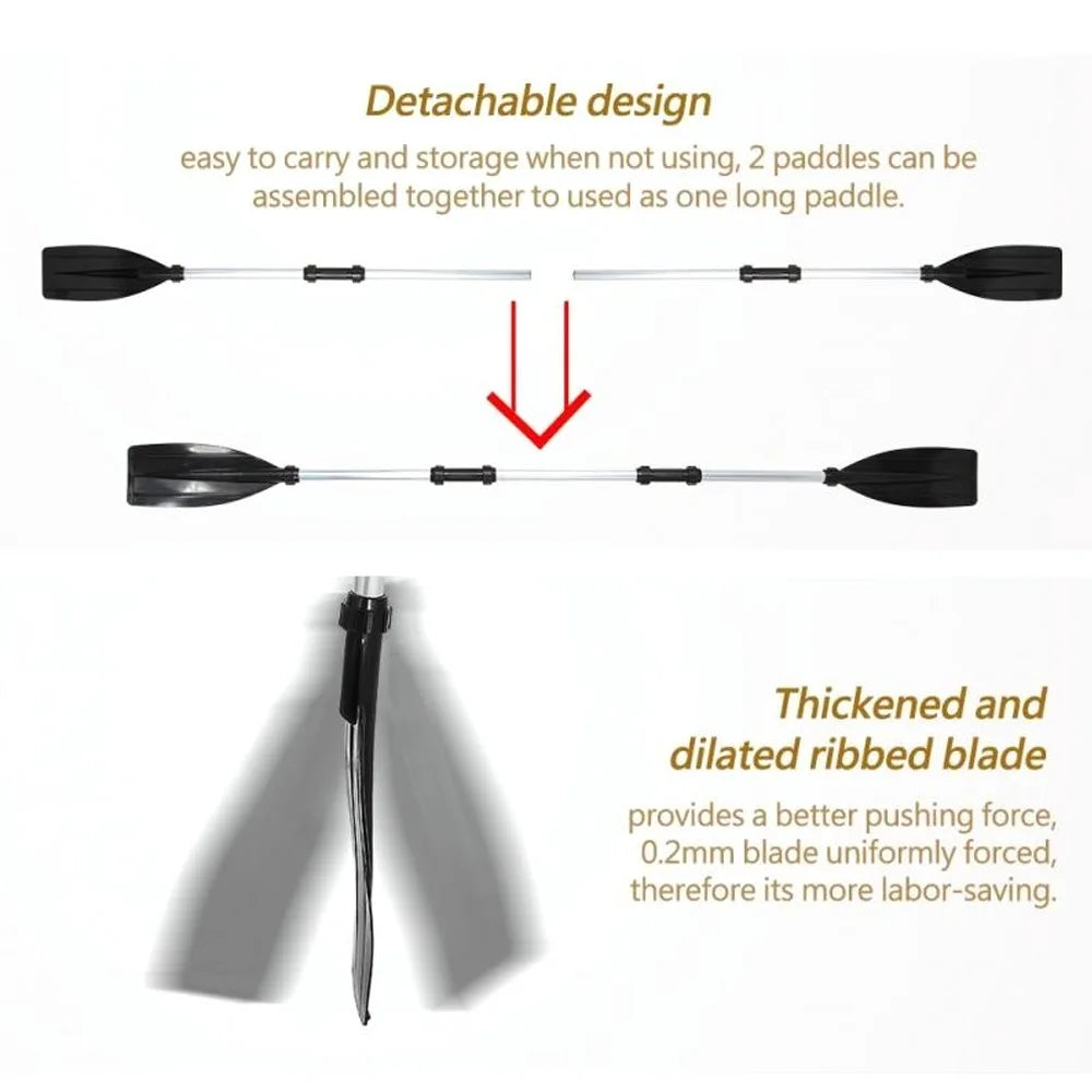 1 Pair Adjustable Aluminium Kayak Paddles – Detachable & Portable