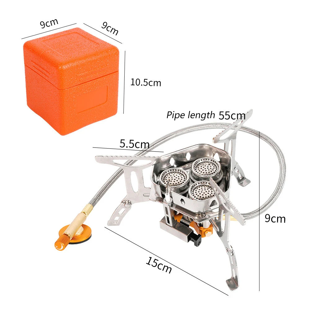 3-Head Gas Stove – 5800W Folding Camping Burner