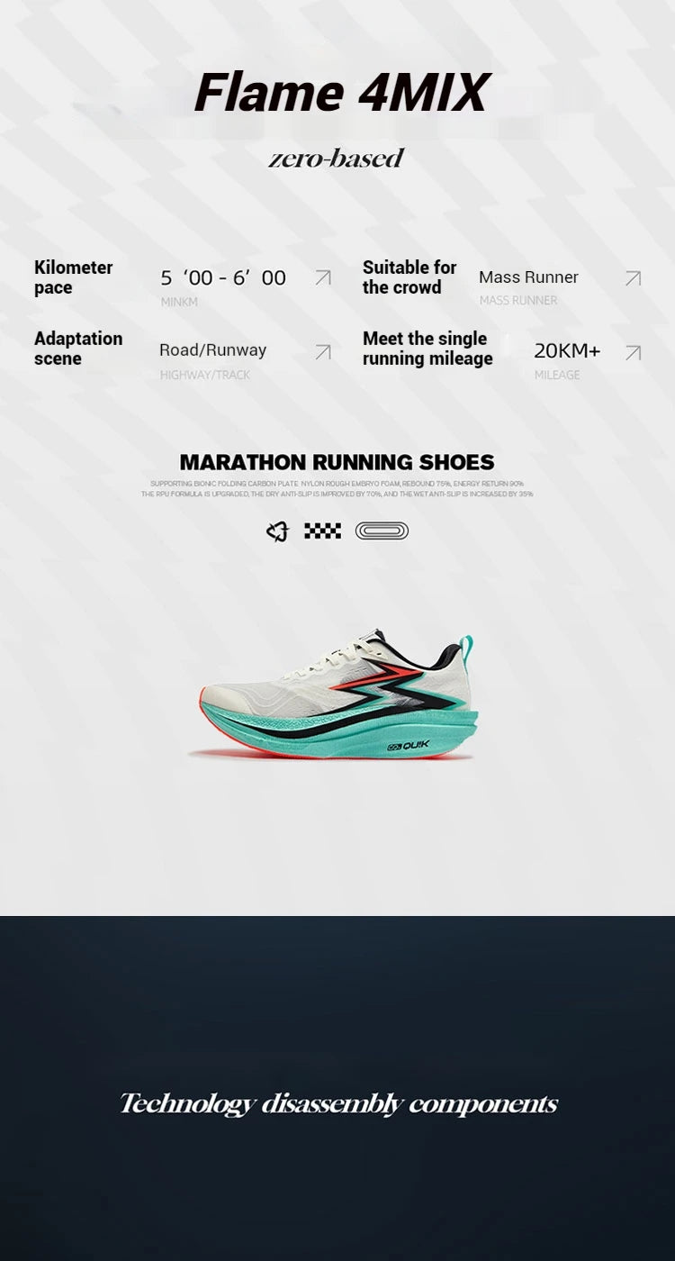 Flame 4.0 MIX Men’s Running Shoes – Carbon Plate Racing Sneakers