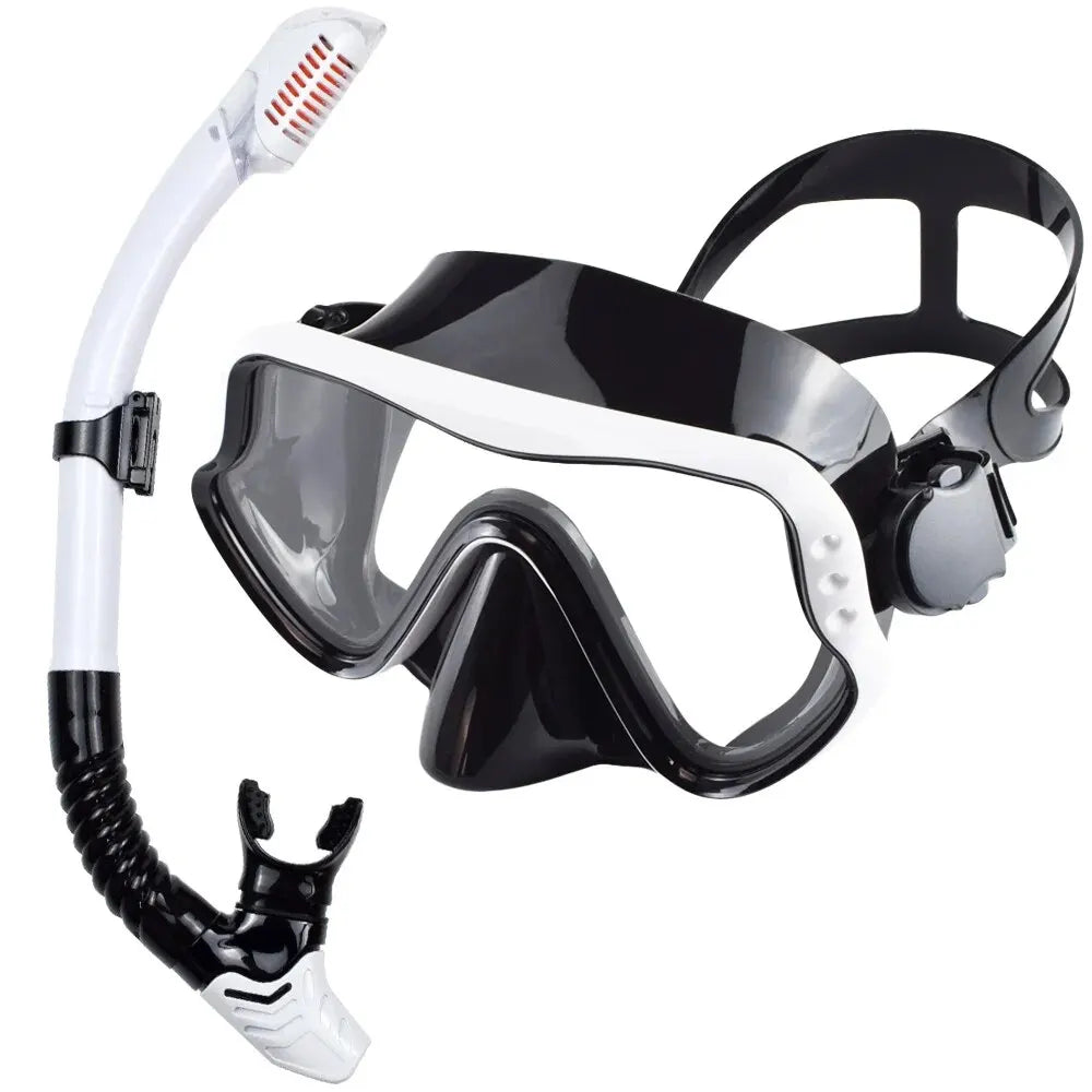 Dry Snorkel Set with Panoramic Mask – Professional Diving Gear for Adults