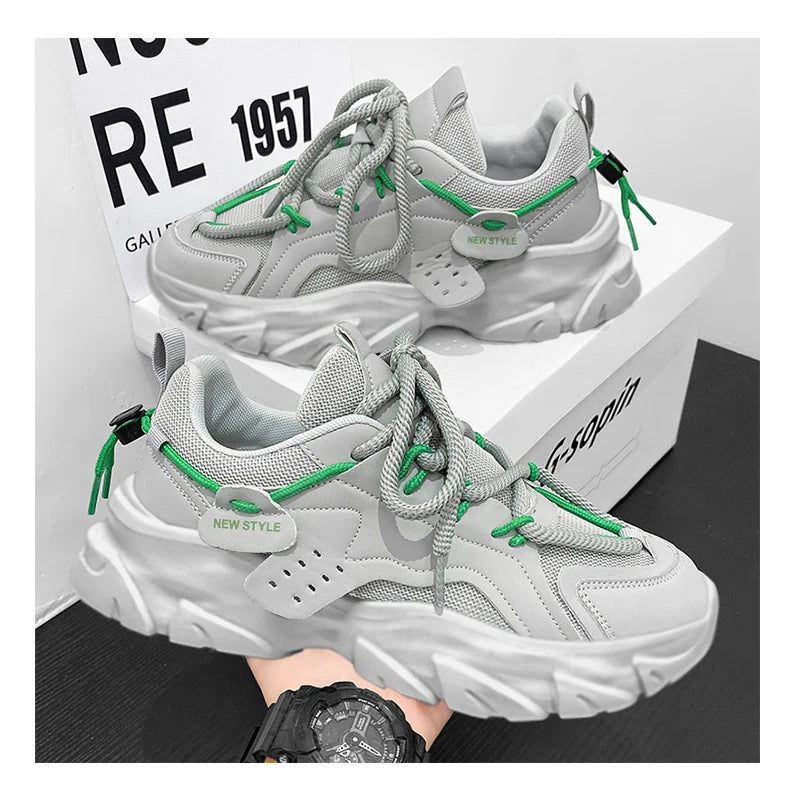 Men’s Breathable Thick-Soled Sneakers – Comfortable Casual & Running Shoes