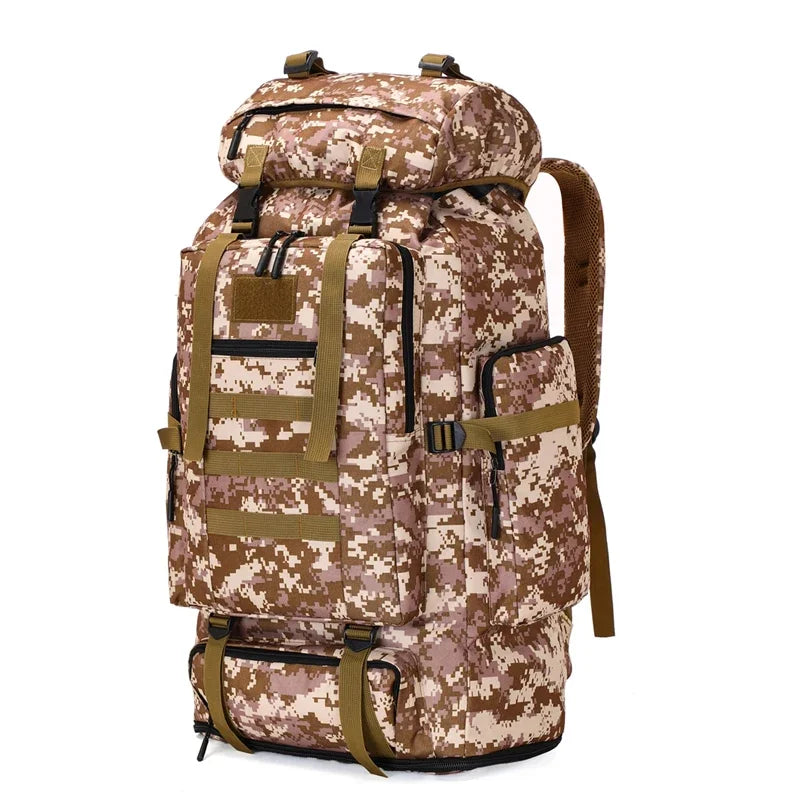 80L/100L Tactical Mountaineering Backpack – Large Outdoor Hiking & Camping Bag