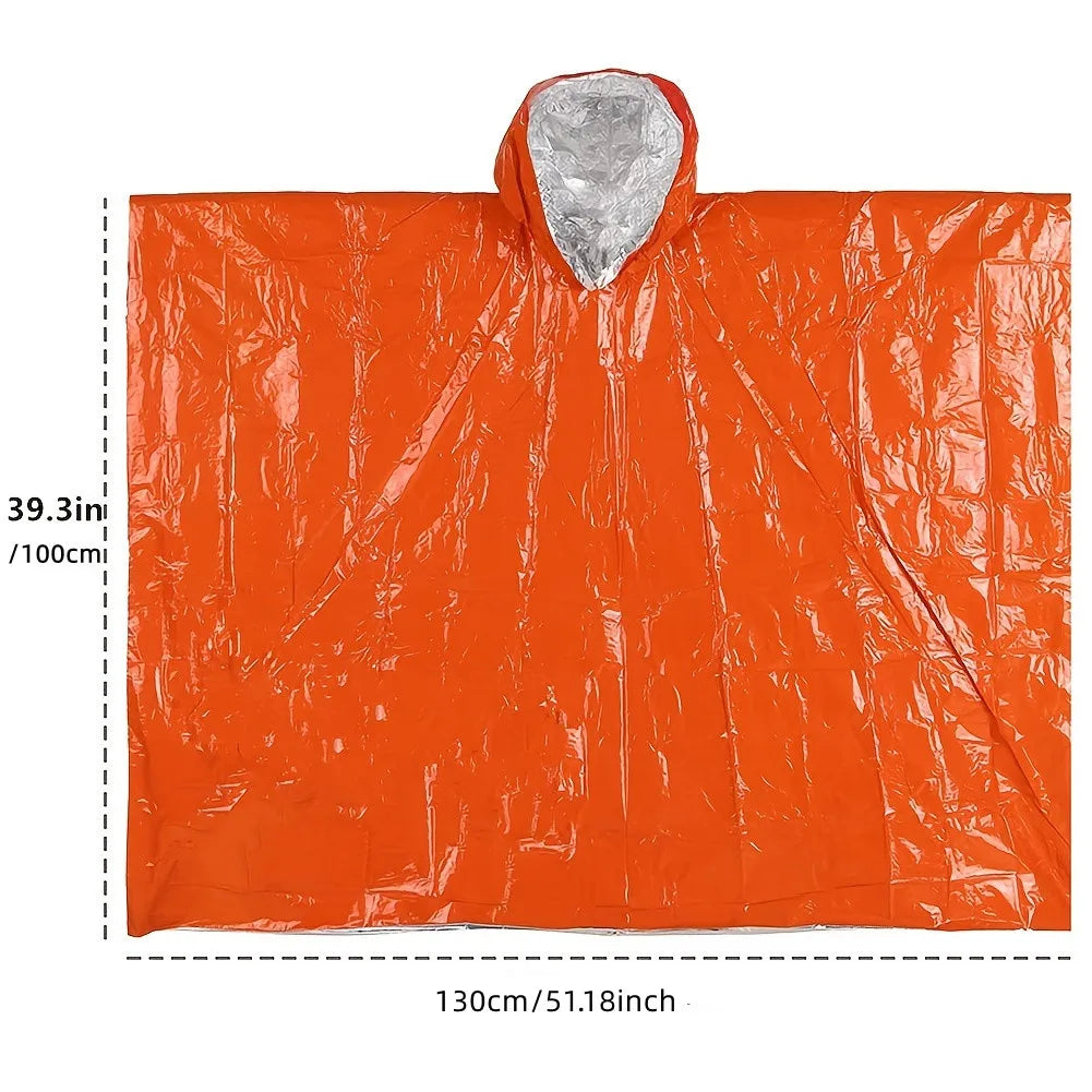 Emergency Survival Poncho – Waterproof Thermal Space Blanket