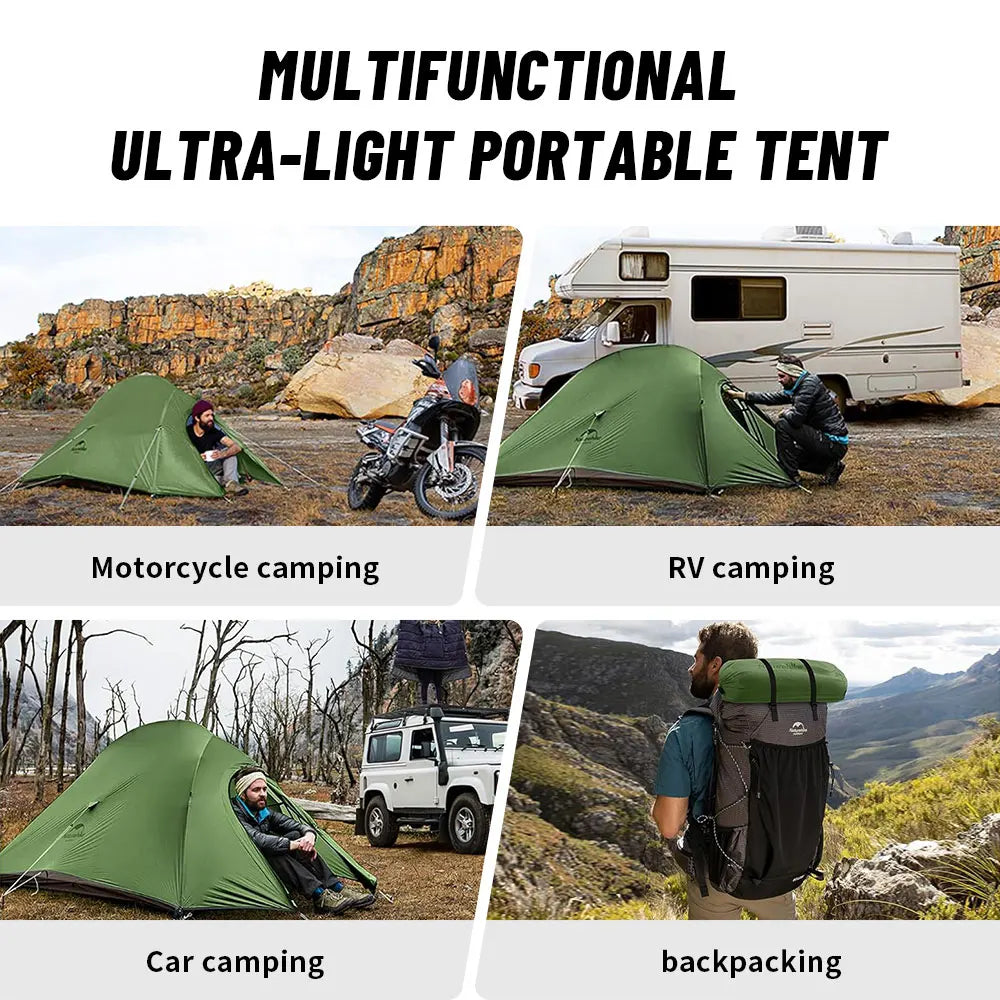 Naturehike 2-Person Waterproof Trekking Tent – Lightweight 3-Season Outdoor Shelter